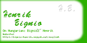 henrik bignio business card